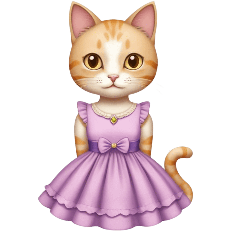 Cat with dress emoji