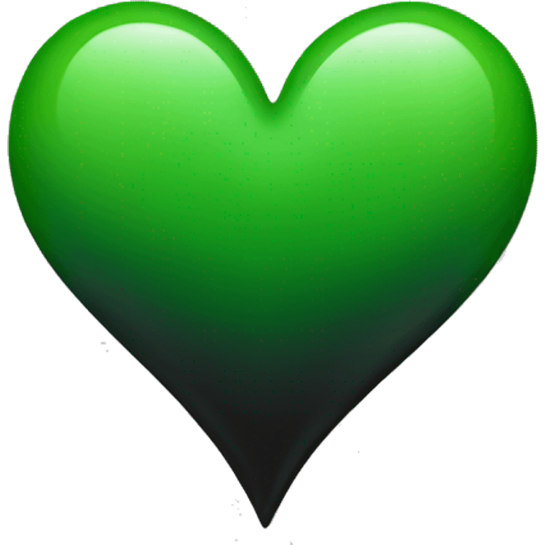 Half black and half Green heart emoji