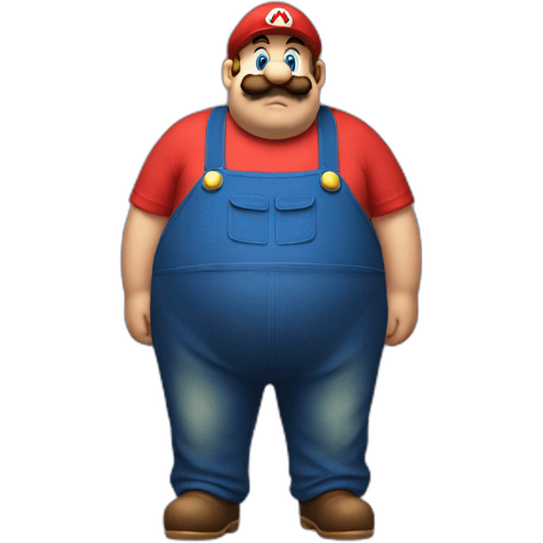 extremely obese Mario emoji