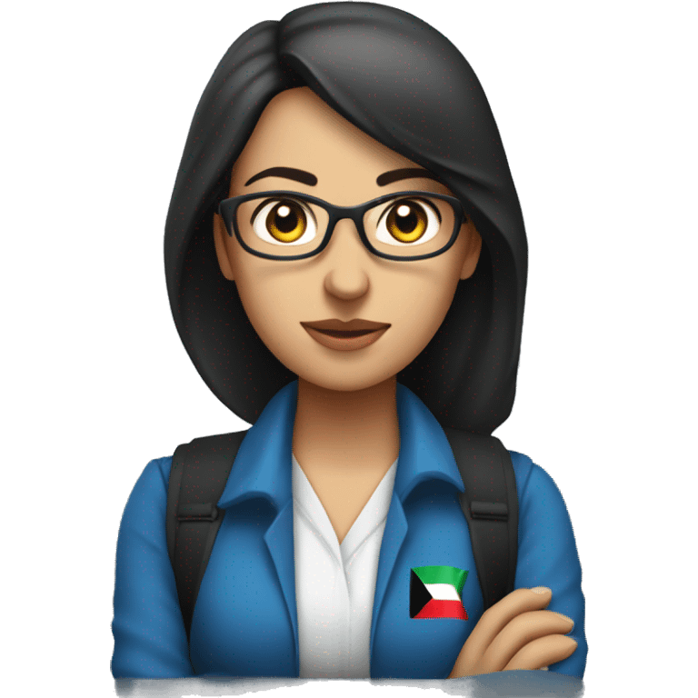 Female Palestinian Journalist Wearing a blue vest with PRESS written in big letters in front emoji