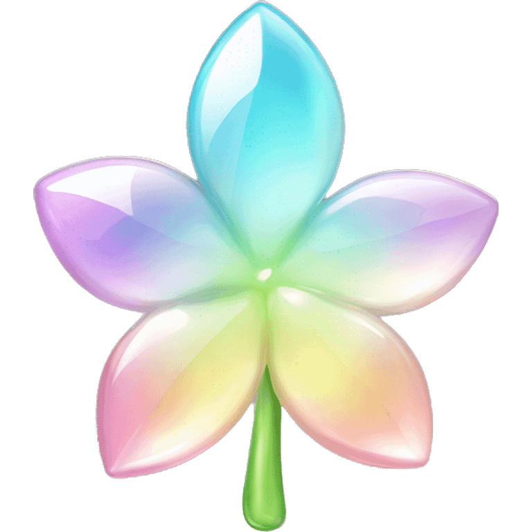 Sparkly glossy Pastel  glass crystal flower  emoji