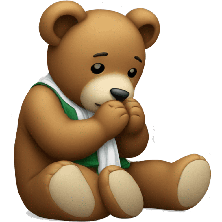 Teddy bear praying emoji