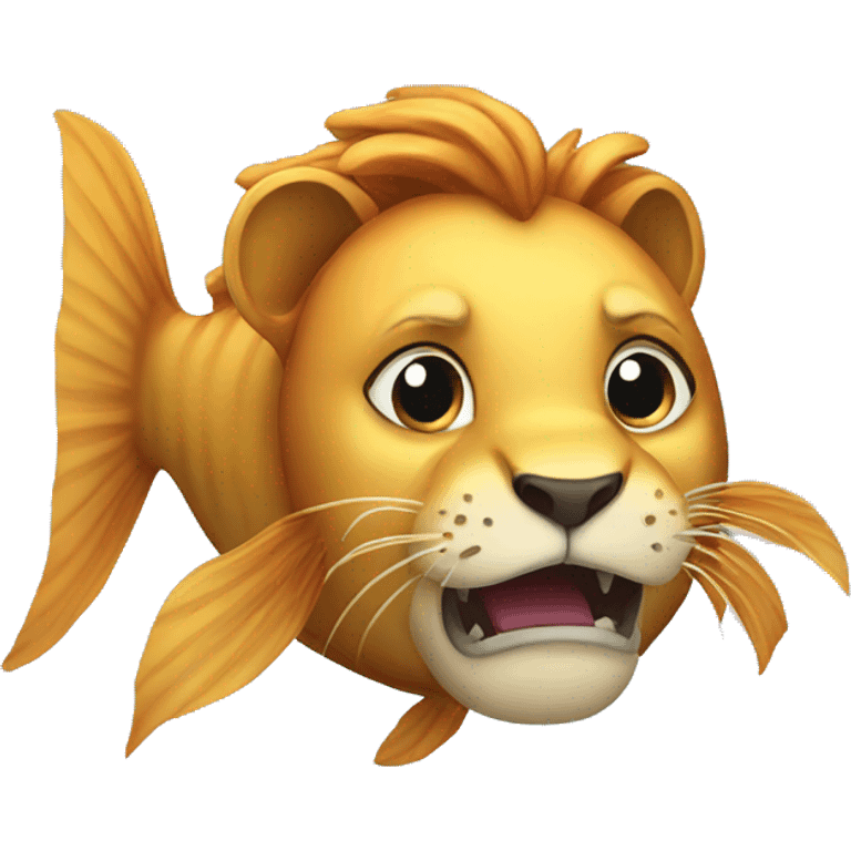 lion in the form of a fish emoji