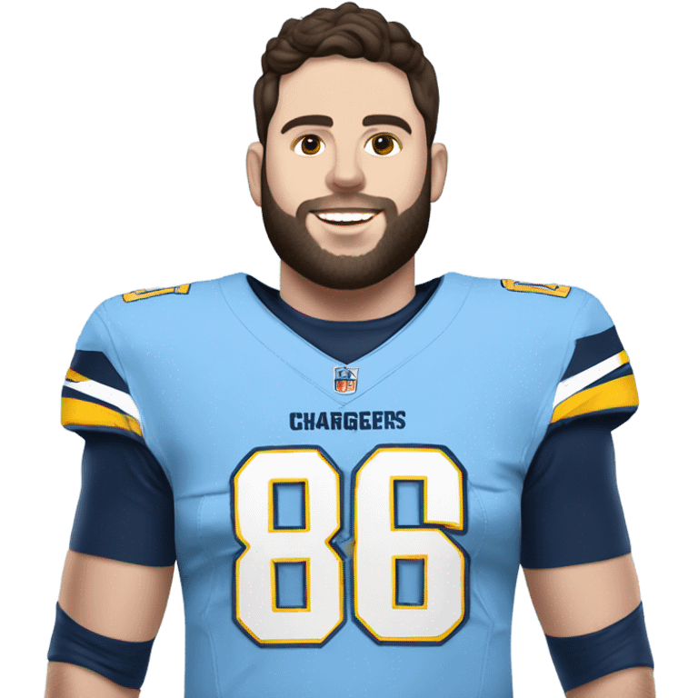 Baker Mayfield in a Chargers powder blue team uniform  emoji