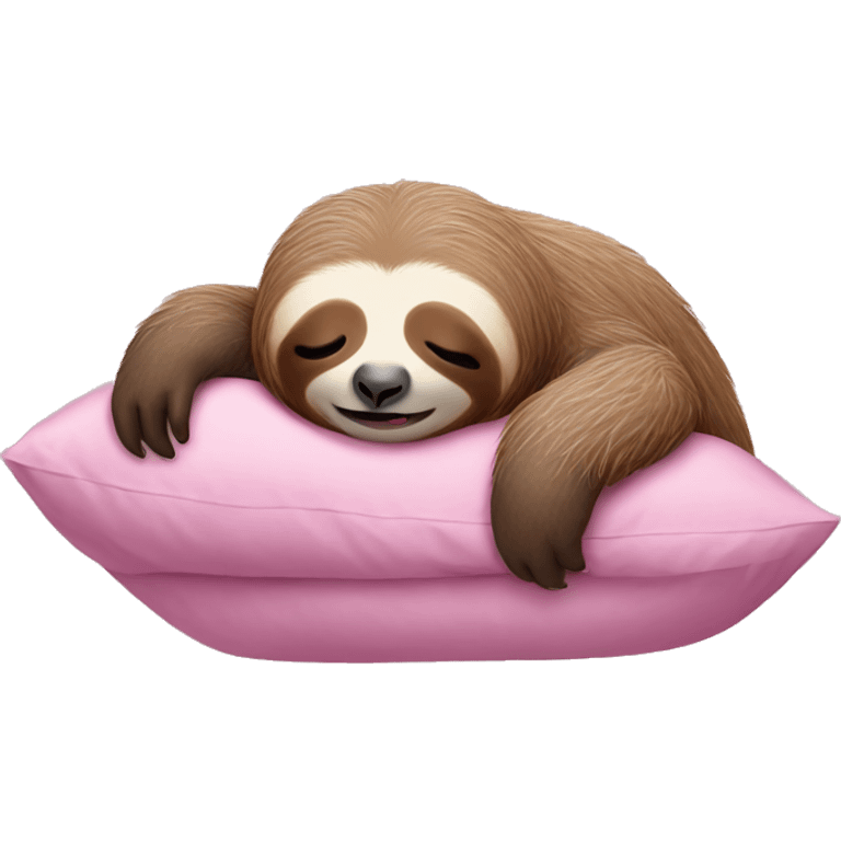 Pink sloth sleeping emoji