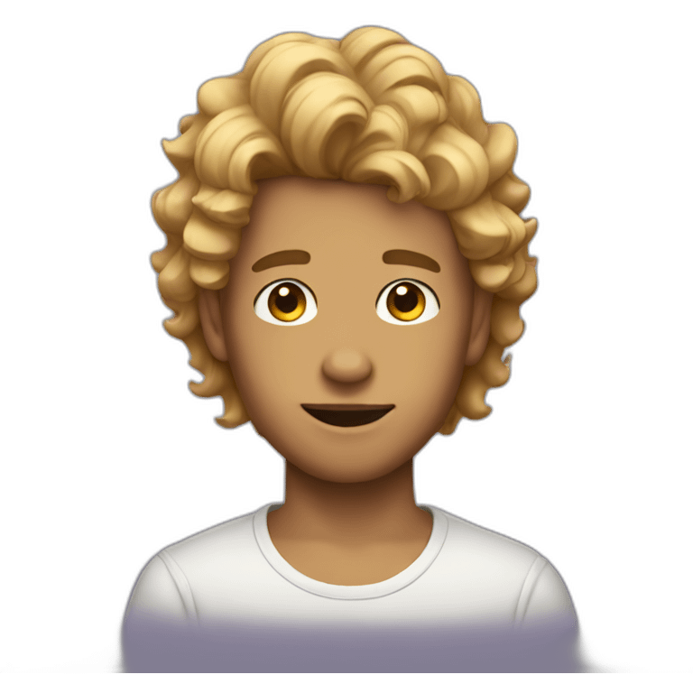 Cool boy with waivy hair emoji