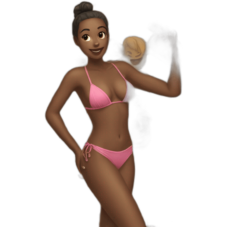 Black girl in bikini emoji