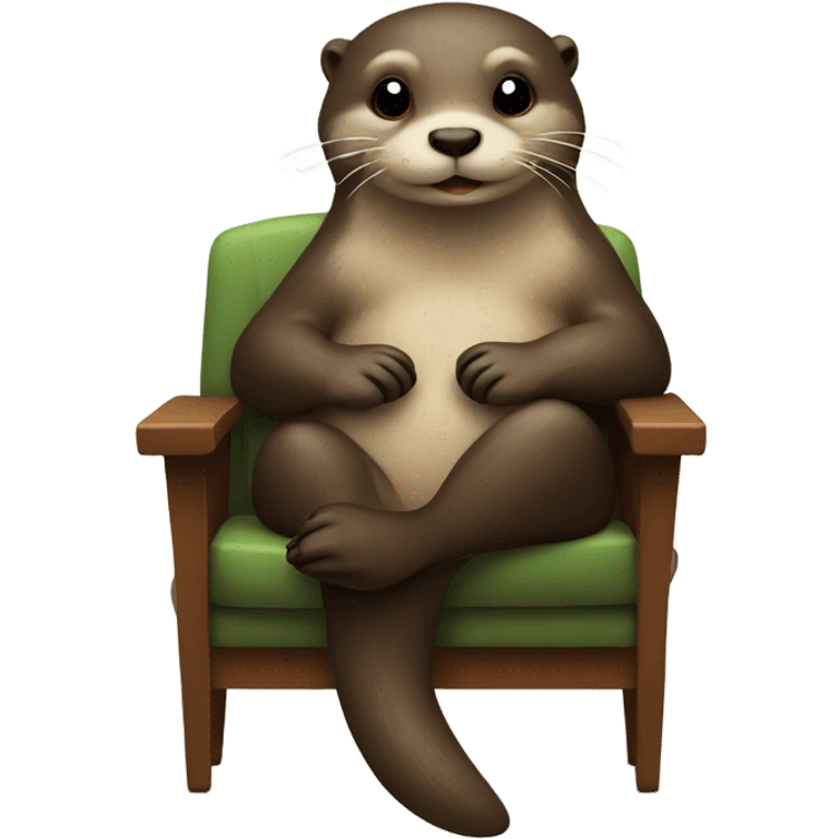 Otter sitting on a chair happy  emoji