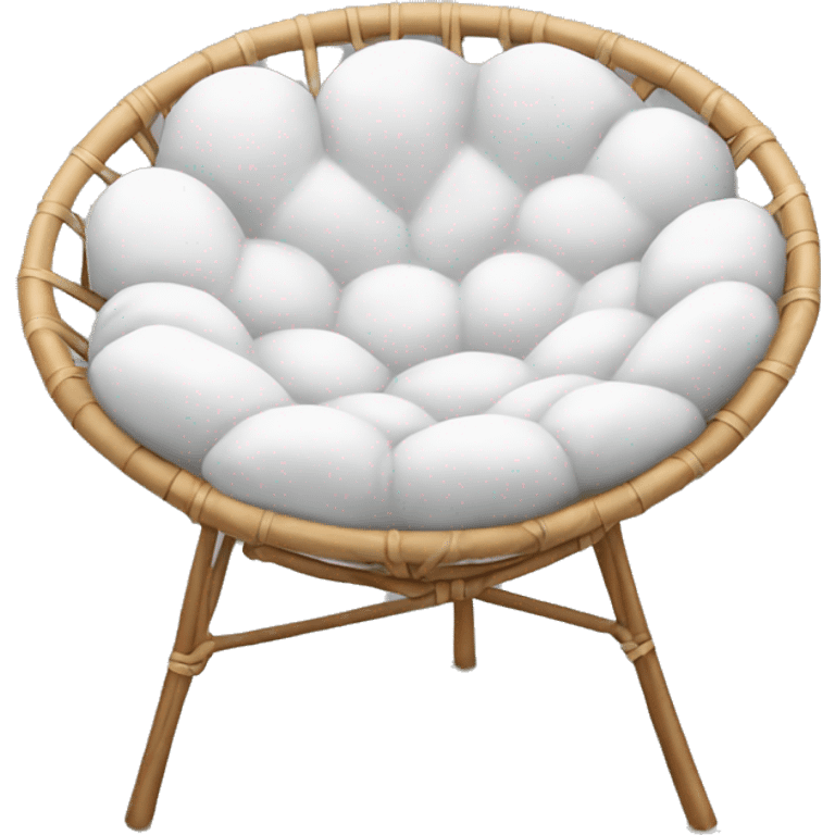 Papasan chair with white pillow emoji