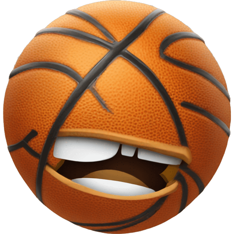 Basketball smiling with eyes closed emoji