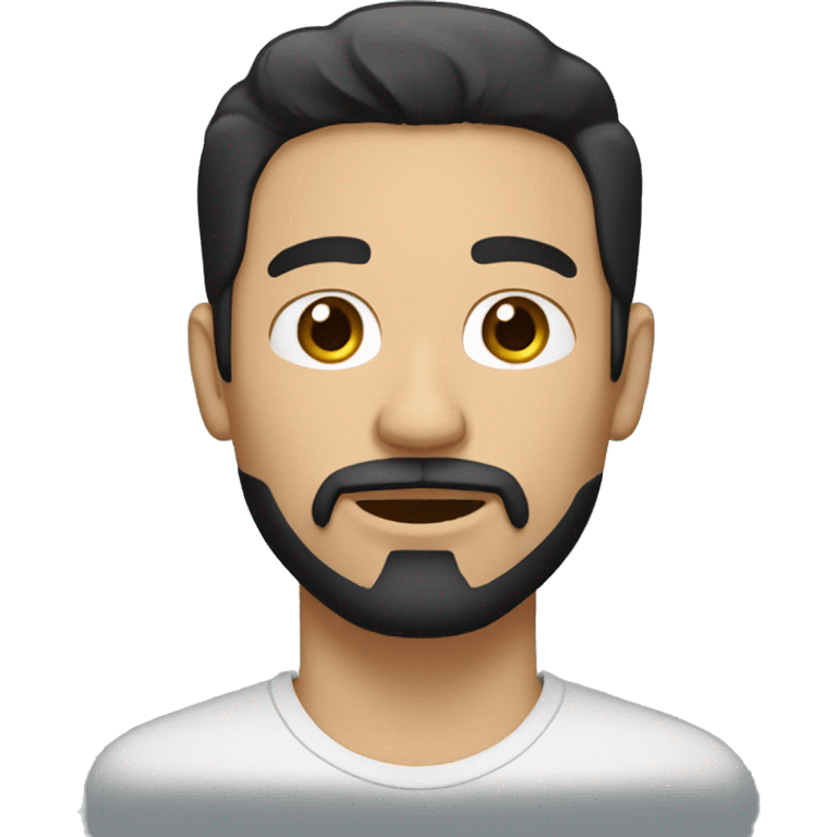 white Man with short black hair and goatee beard emoji