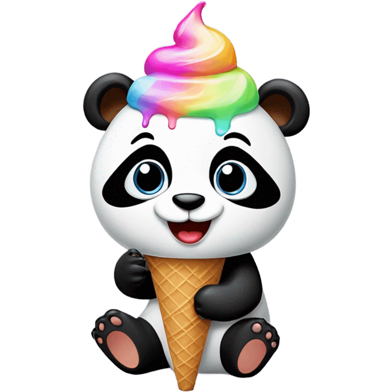 Panda eating ice cream emoji