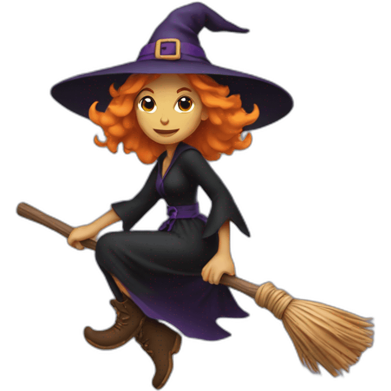 witch on a broom emoji