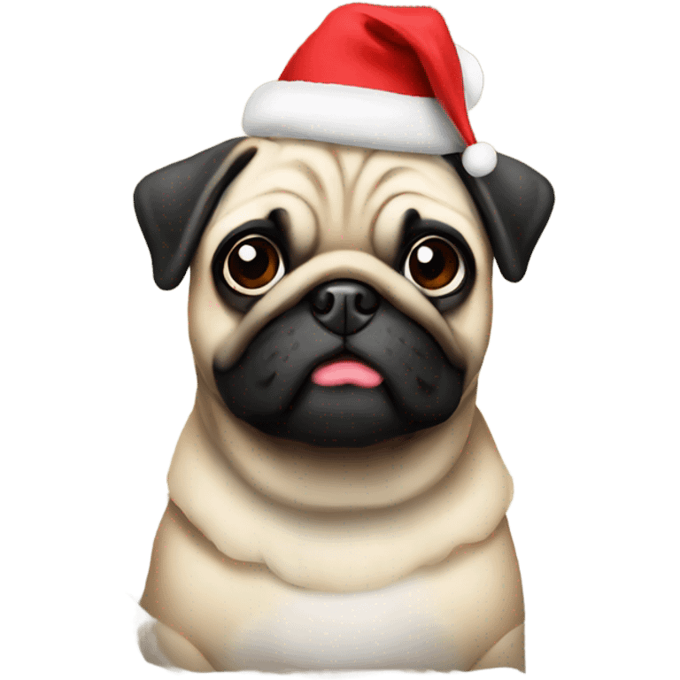 Christmas pug emoji