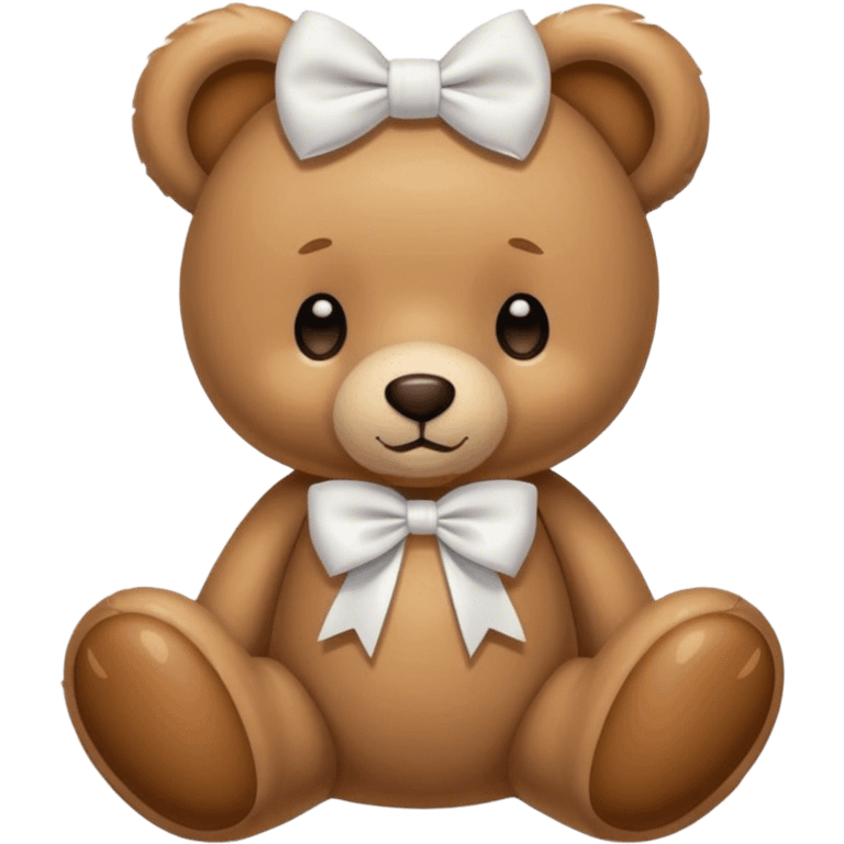 Beige teddy bear with white bow emoji