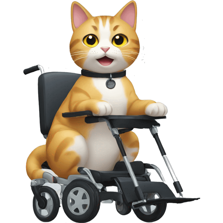 Cat in a electric wheelchair  emoji