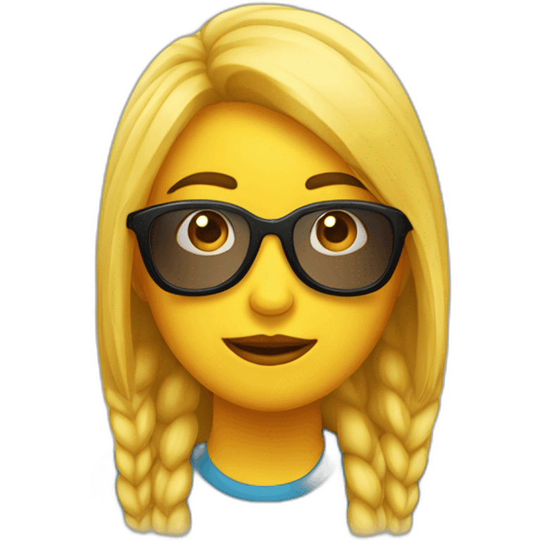 Chica pelirroja con lentes emoji