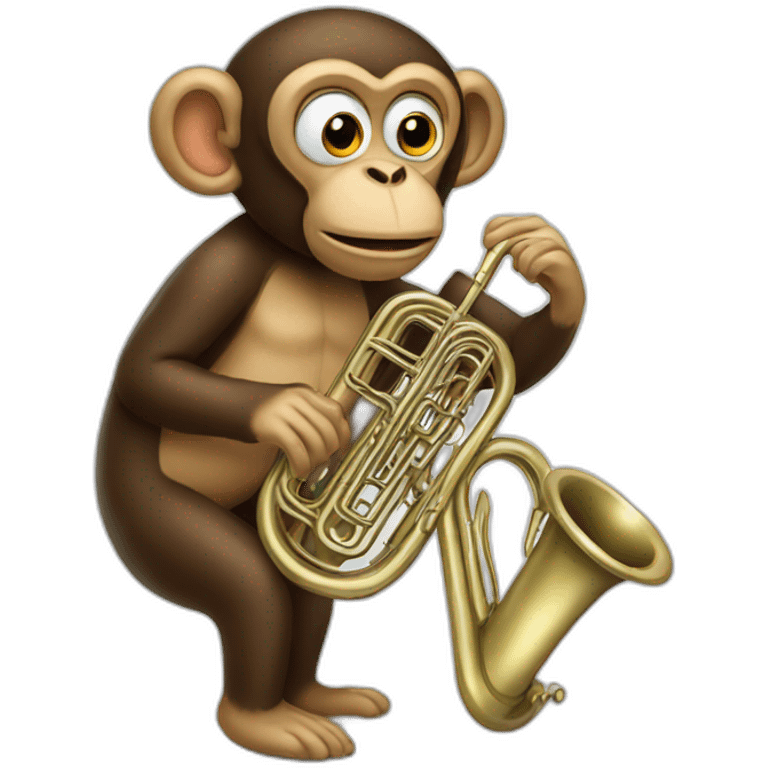 Monkey playing tuba emoji