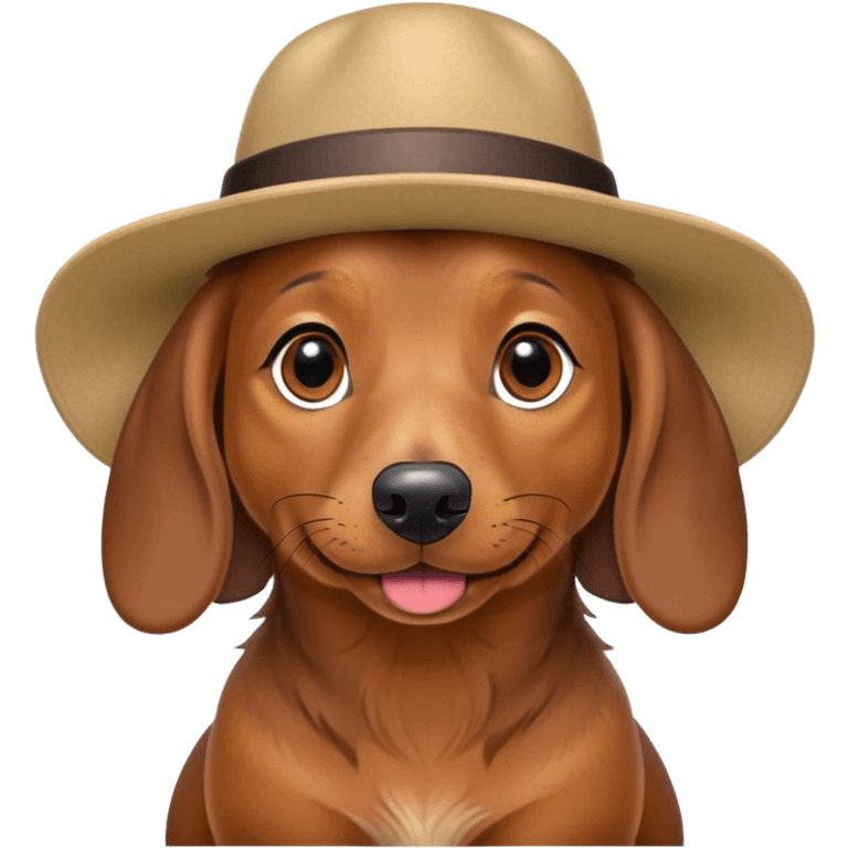 dachshund wearing hat emoji