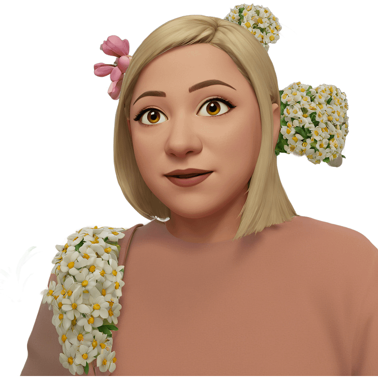 girl with flower gazing emoji