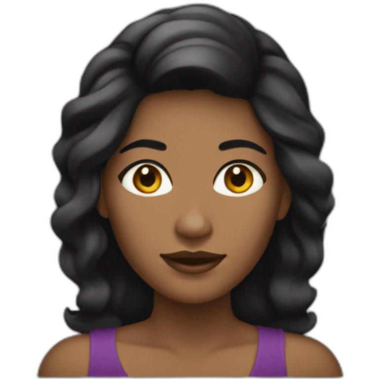 Mujer negra de cabello negro liso emoji