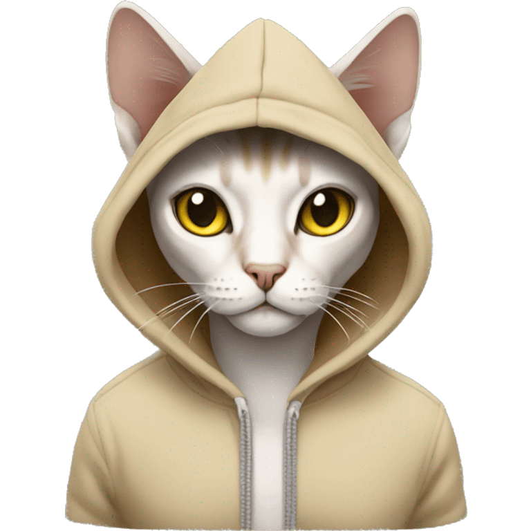 Cat sphinx wearing a hoodie emoji