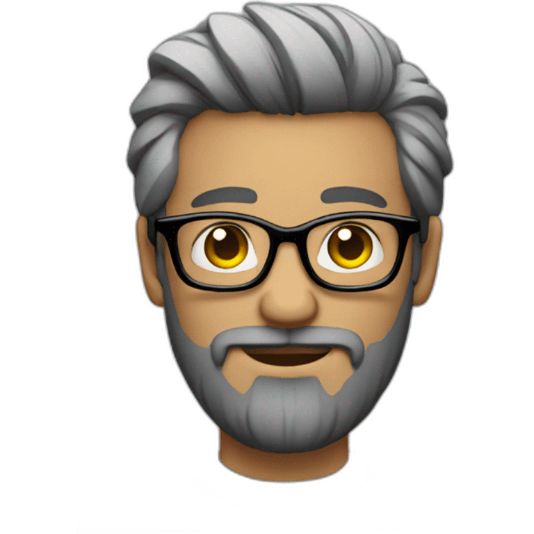 small bearded designer with glasses and a mac emoji