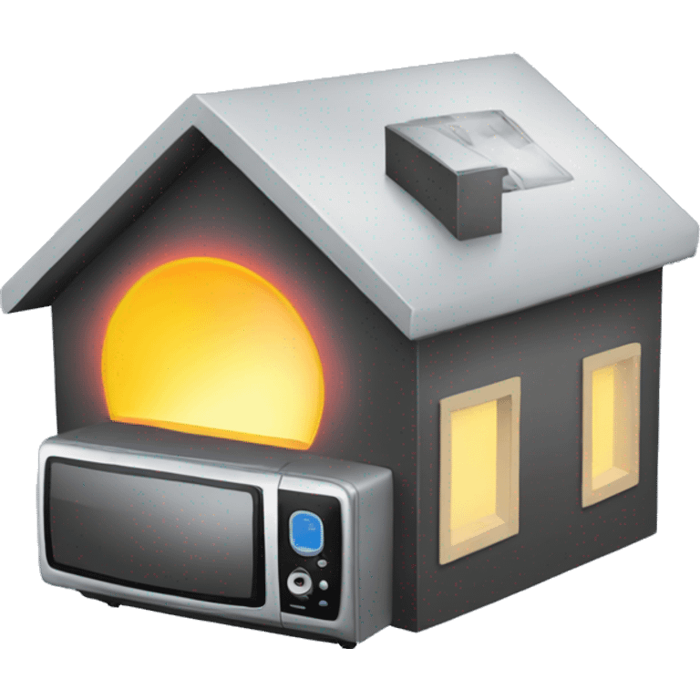 house with microwave rays around it emoji