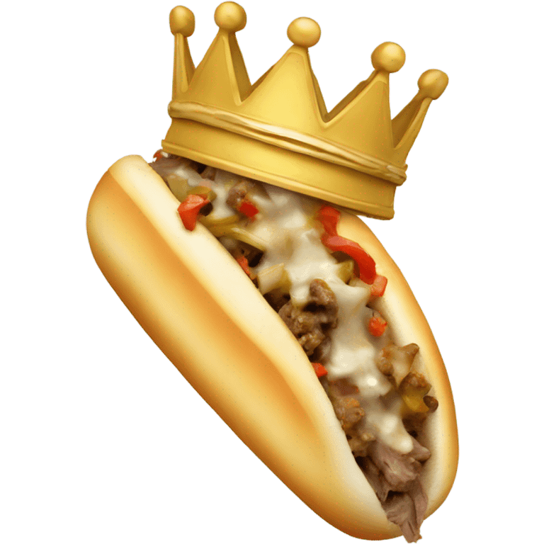 Cheesesteak with a crown on emoji