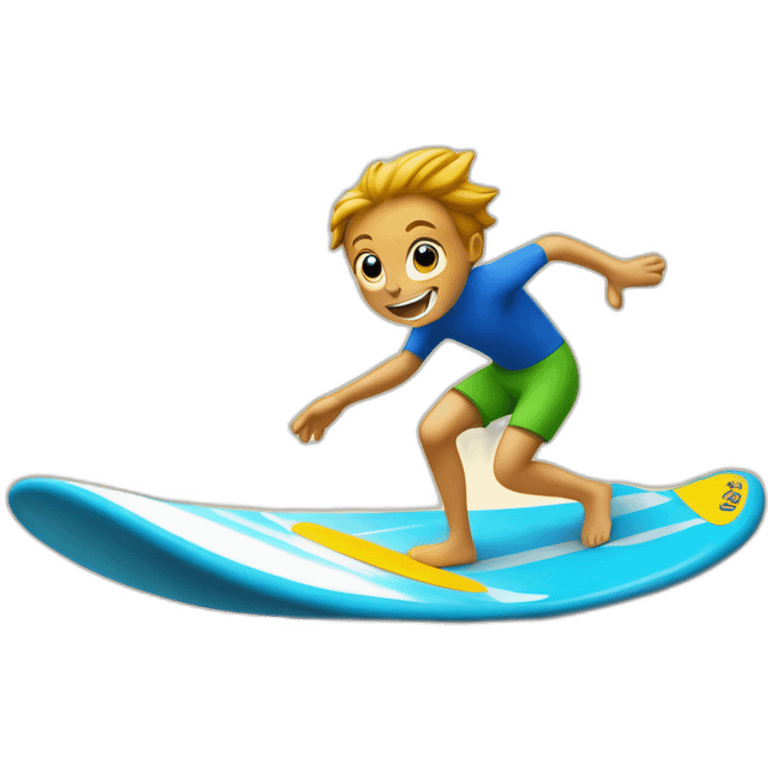 Dauphin sur une planche de surf emoji