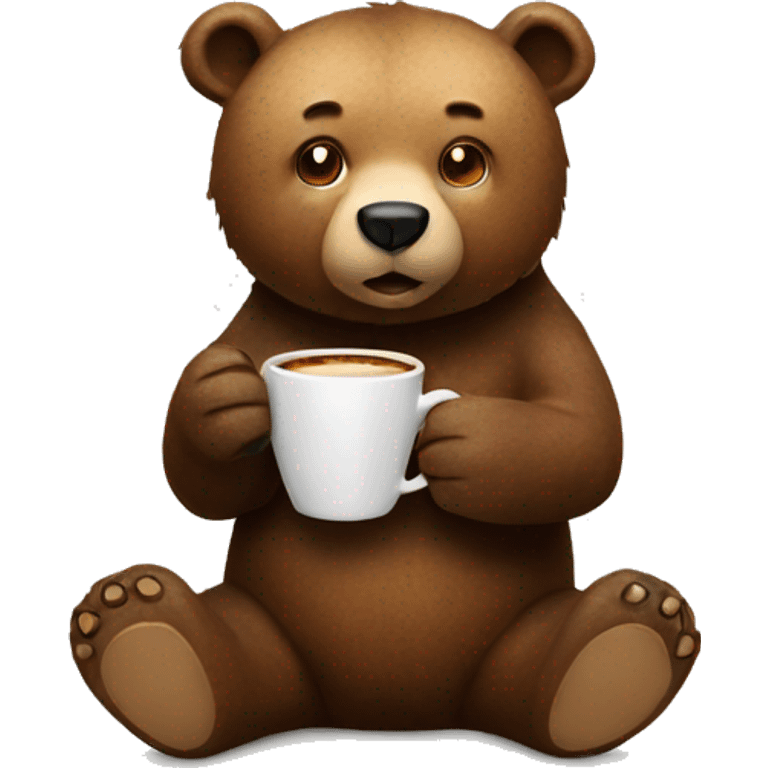 bear with coffee emoji