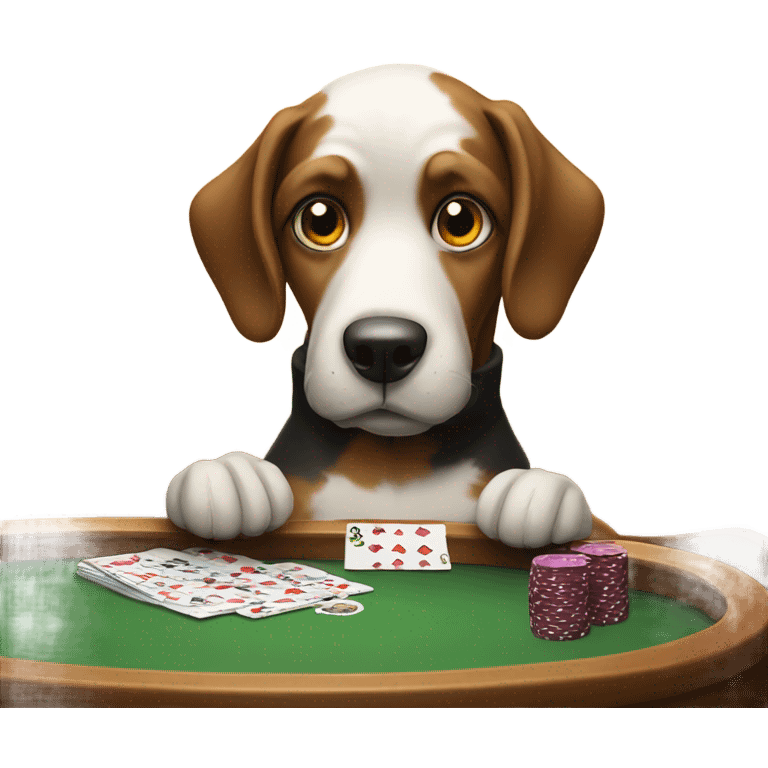 Dog playing poker emoji