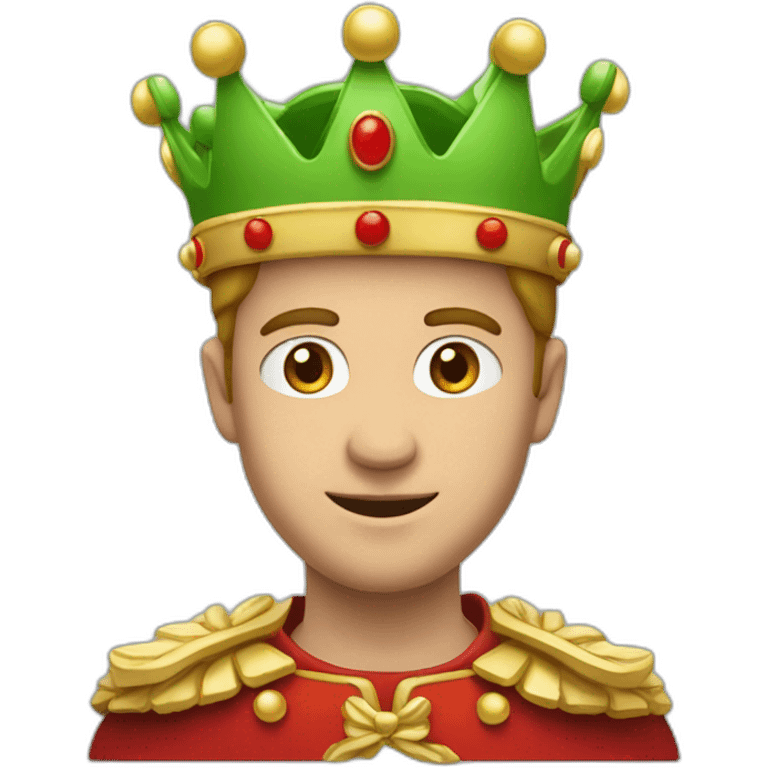 homme rouge avec une couronne verte emoji