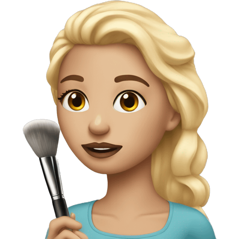 A blond girl doing makeup  emoji