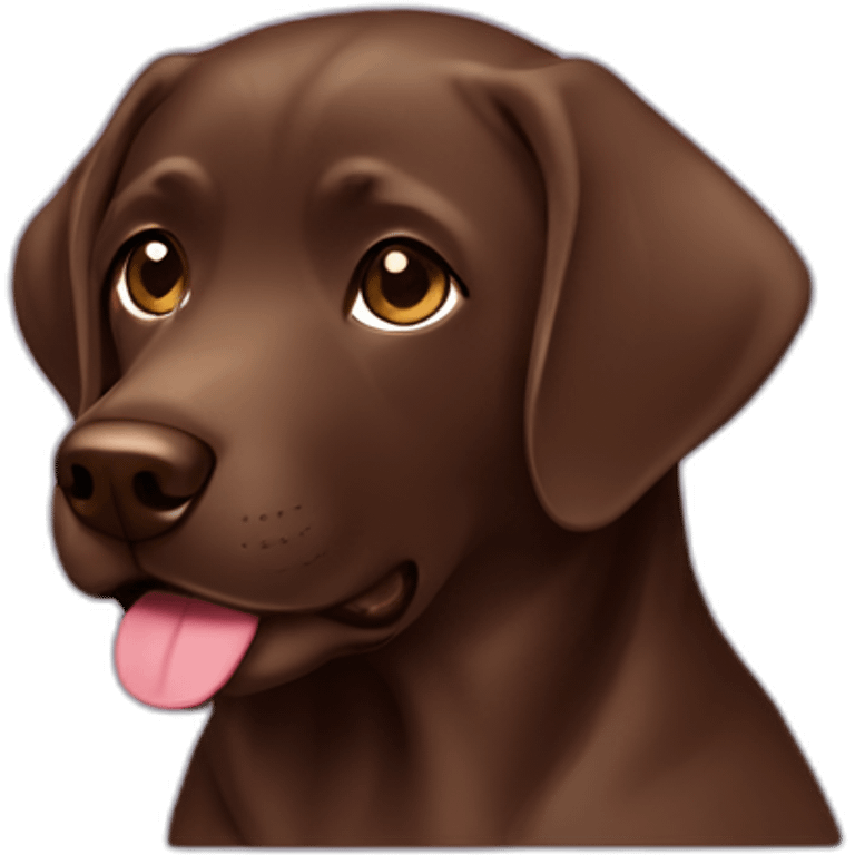 Chocolate labrador in a pc emoji