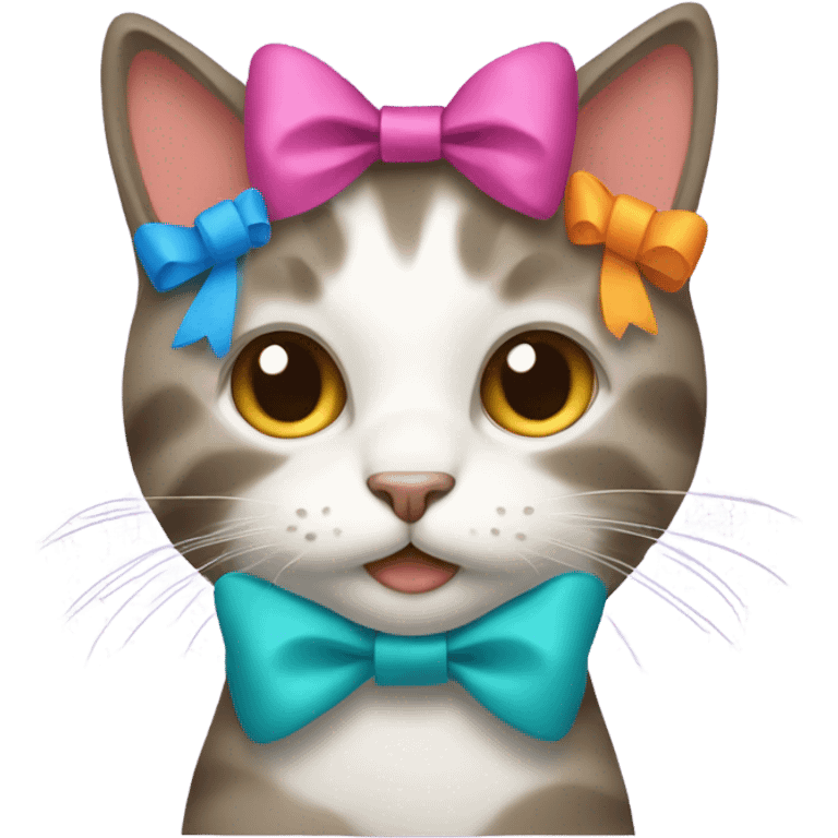 cat wearing two bows in their hair  emoji