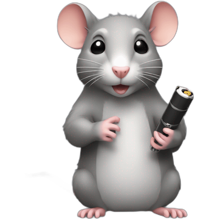 a rat with a lighter emoji