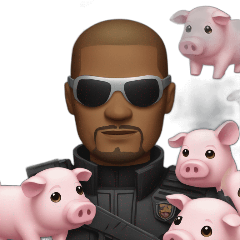 Nick Fury with a pig emoji