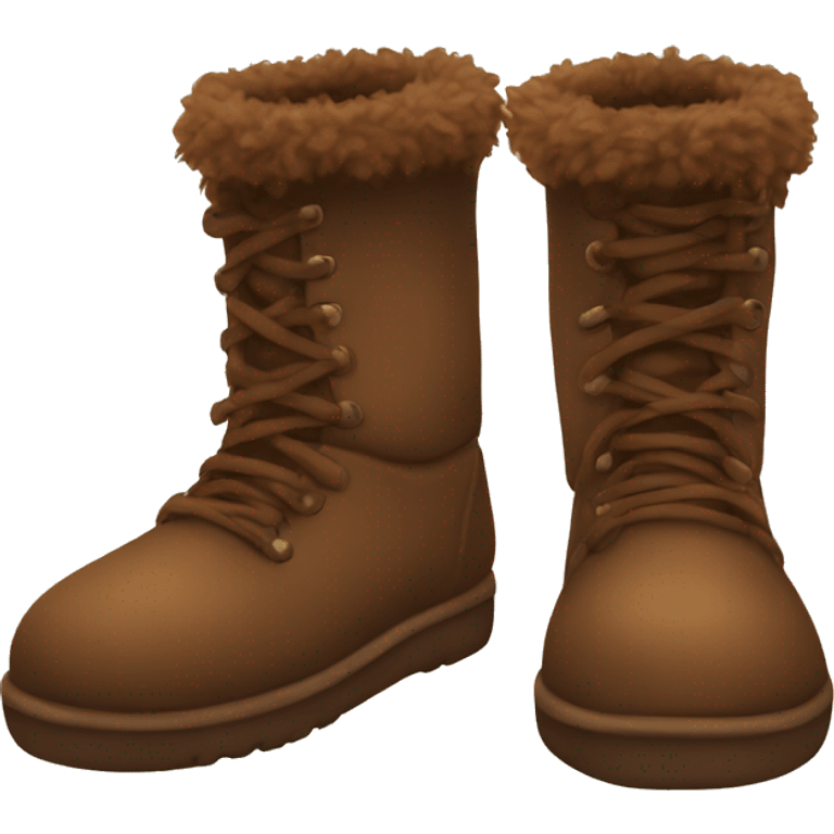 Fluffy boots brown emoji