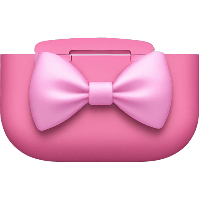 Pink apple airpods pro with bow emoji