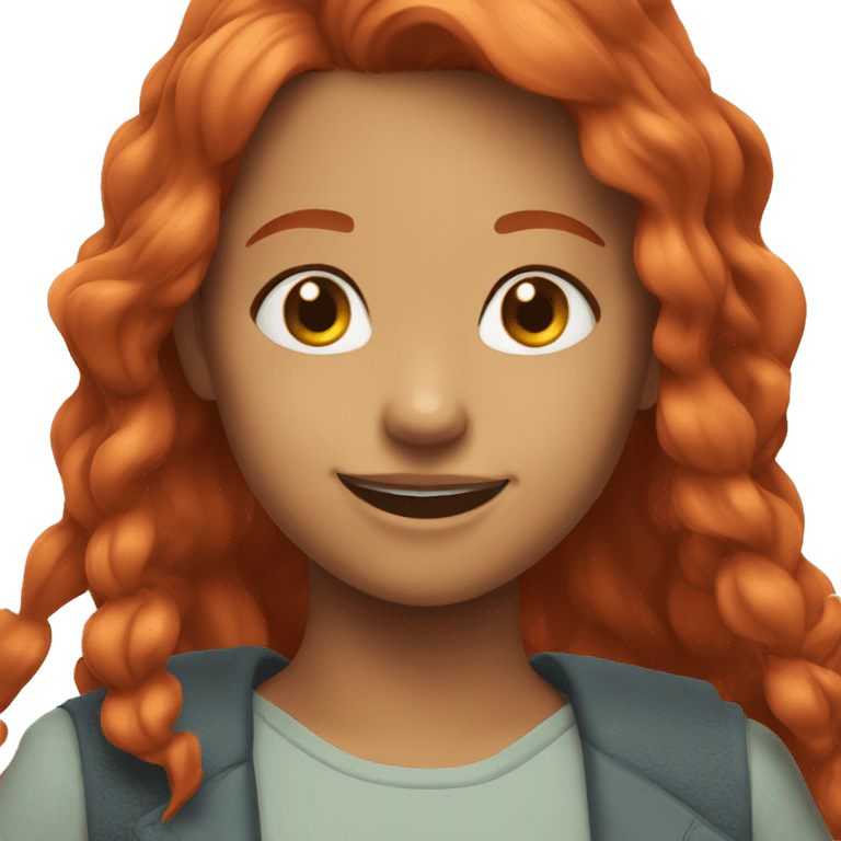 smiling girl with red hair emoji