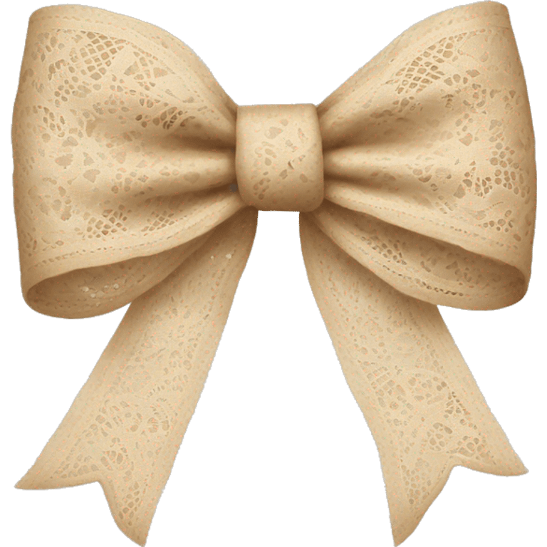 Beige lace bow emoji