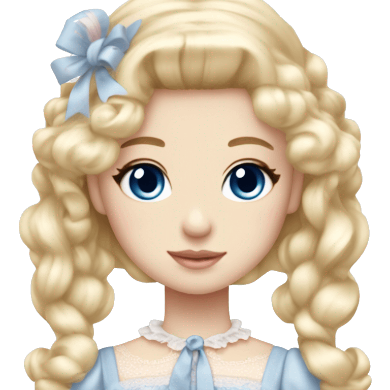 sweet lolita blond hair blue eyes white skin light pink dress emoji