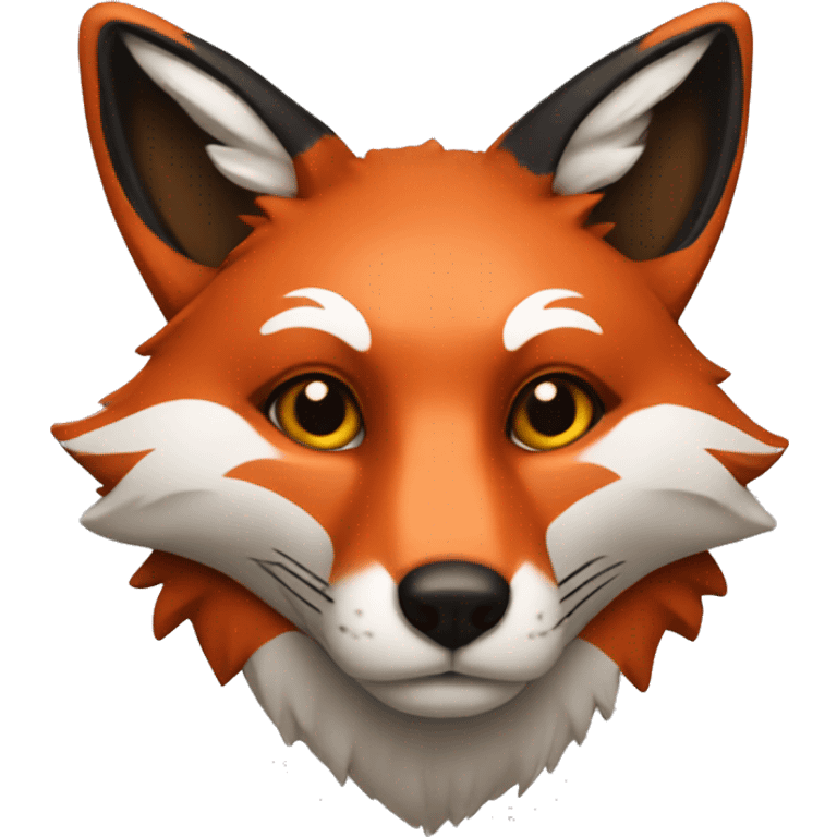 fox with red and black colors emoji