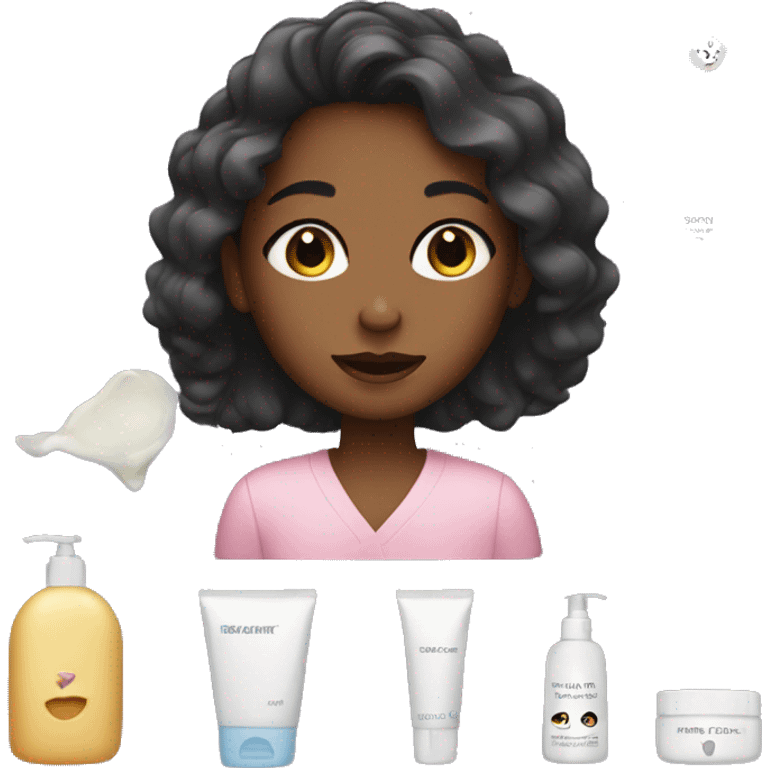 A girl doing skincare  emoji