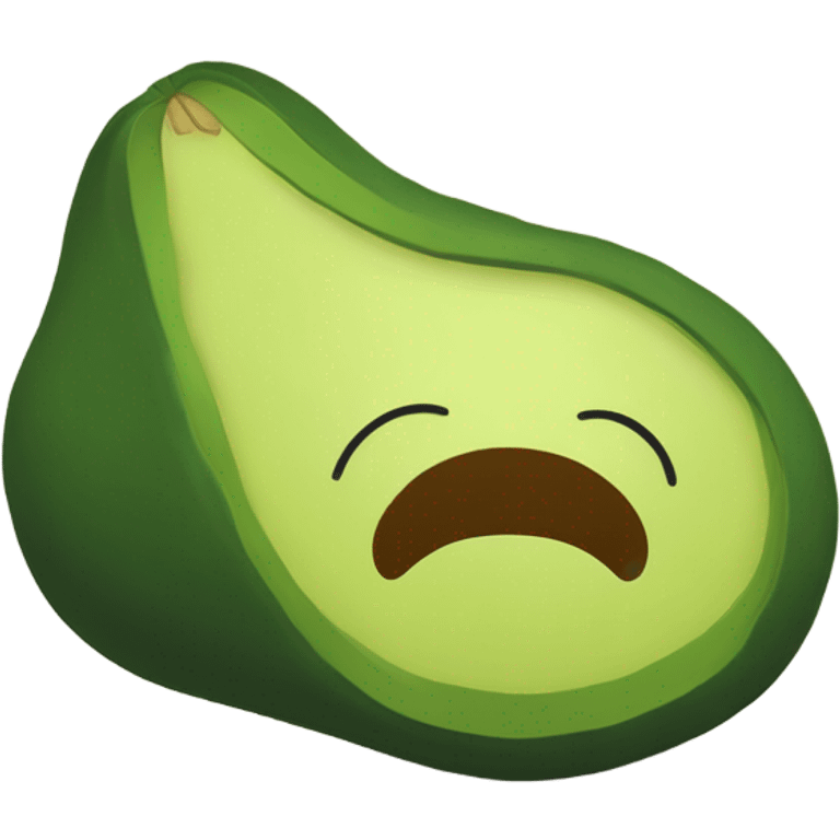 Generate a sleeping avocado emoji with a nightcap, symbolizing good sleep for proper nutrition. emoji