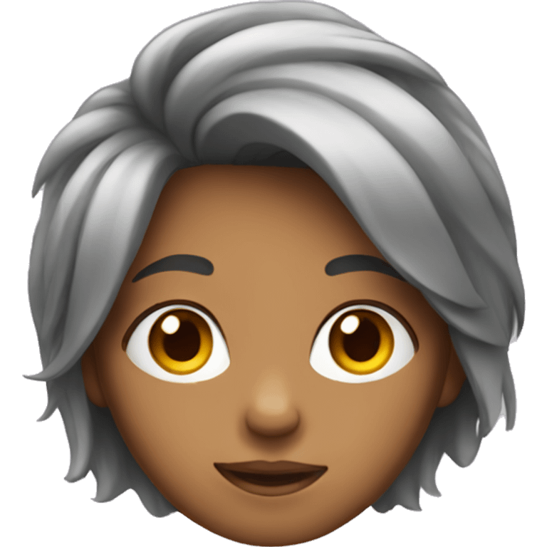 girl with peakaboo hair emoji