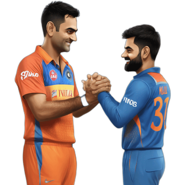 MS dhoni and virat kohli handshake emoji