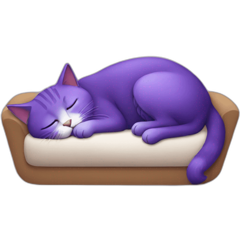 purple cat taking a nap emoji