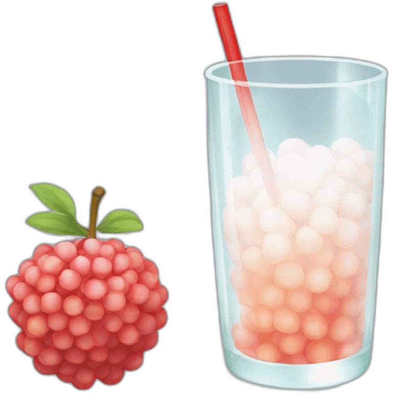 Ramune lychee in a long glass emoji